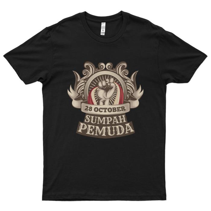 Gambar Kaos Distro Premium Lengan Pendek Indonesia Sumpah Pemuda Okt T-Shirt - Hitam, XL dari Eternal Cover undefined Tokopedia