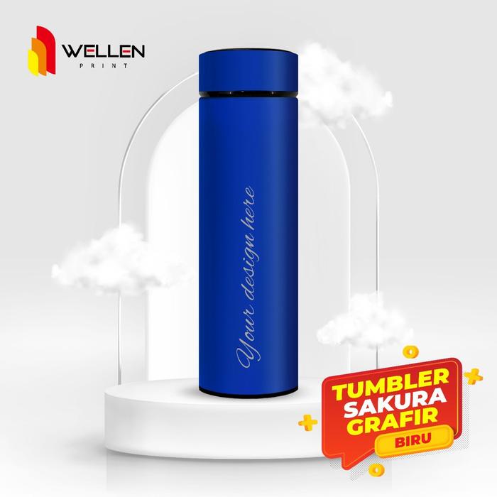 Gambar WELLEN PRINT - Tumbler Sakura Grafir Custom Nama / Termos Botol Minum - Biru, Wedding dari WELLEN PRINT OFFICIAL undefined Tokopedia