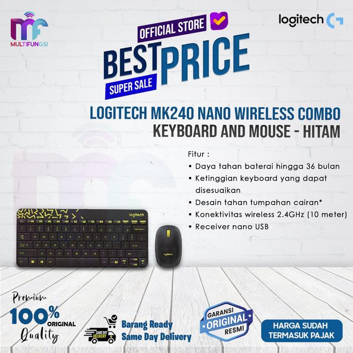 Gambar Logitech MK240 Nano Wireless Combo Keyboard and Mouse - Hitam dari Multifungsi Online undefined Tokopedia