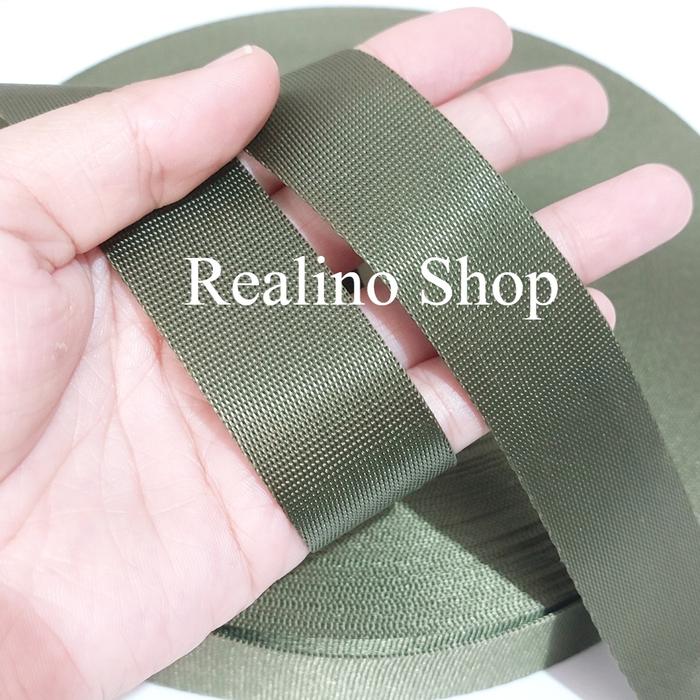 Gambar TALI WEBBING TAS / TALI TAS RANSEL - 2,5CM - AKSESORIS TAS IMPORT - Hijau Armi dari Realino Shop_NEW undefined Tokopedia