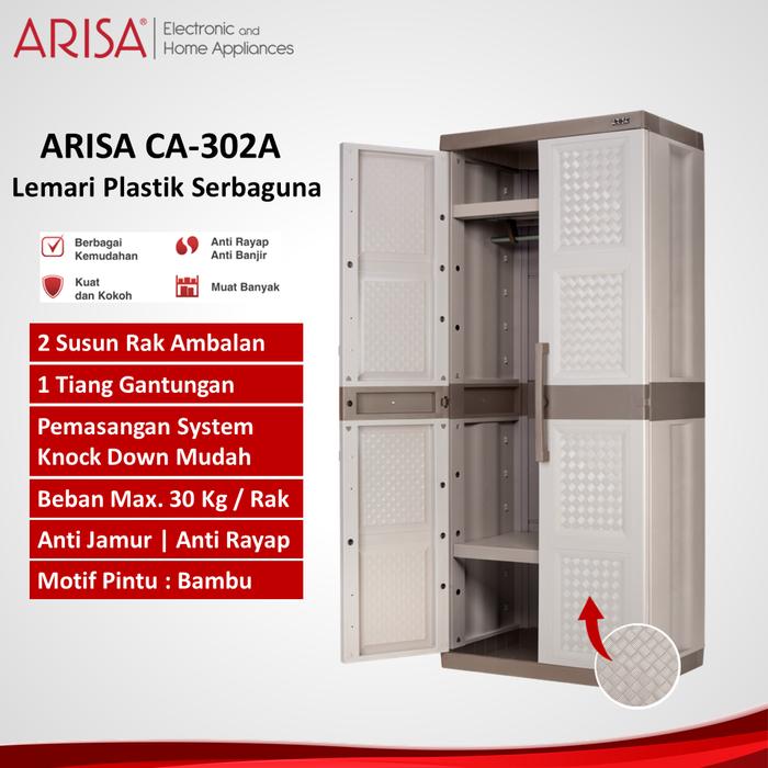 Gambar Lemari Multifungsi Plastik Elegan Dua Pintu Arisa CA302A - Brown dari Arisa Store ID undefined Tokopedia