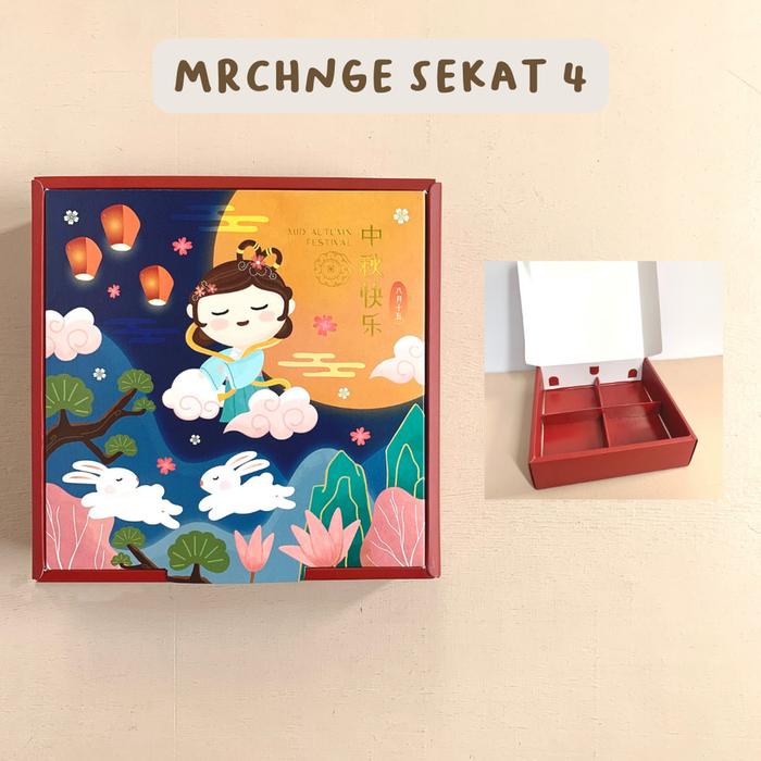 Gambar dus box packaging mooncake 125gr 150gr isi 4 kue bulan kotak moon cake - dewi, frame dari Husa Packaging undefined Tokopedia
