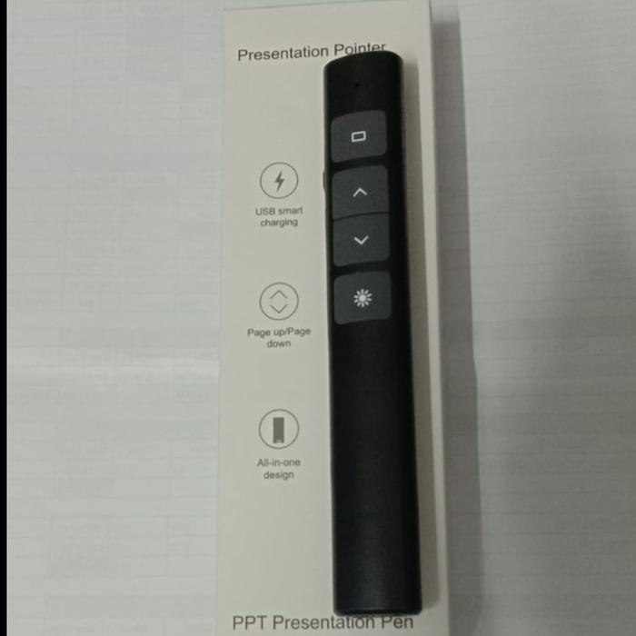 Gambar Laser Pointer Presentasi Pen Remote Wireless 100 Meter Charge - Hitam dari TjlStore undefined Tokopedia