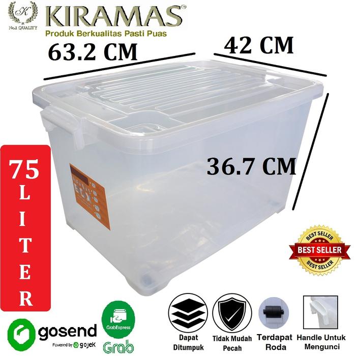 Gambar Kiramas Kontainer Box / Kontainer Plastik 75 Liter Transparan 1039 AR - Transparan dari Galeri Plastik undefined Tokopedia