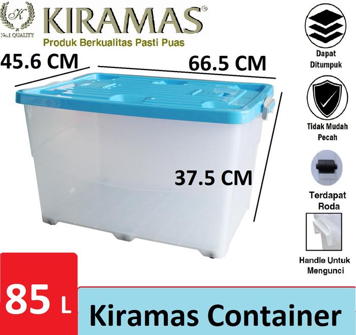 Gambar Kiramas Kontainer Box / Kontainer Plastik Transparan 85 Liter B85 AR - Biru Muda dari Galeri Plastik undefined Tokopedia
