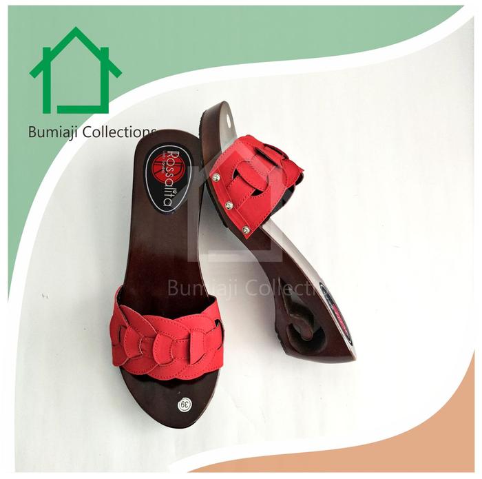 Gambar Sandal kayu wanita/Kelom geulis teplek 5cm - Merah, 37 dari bumiajicollections undefined Tokopedia