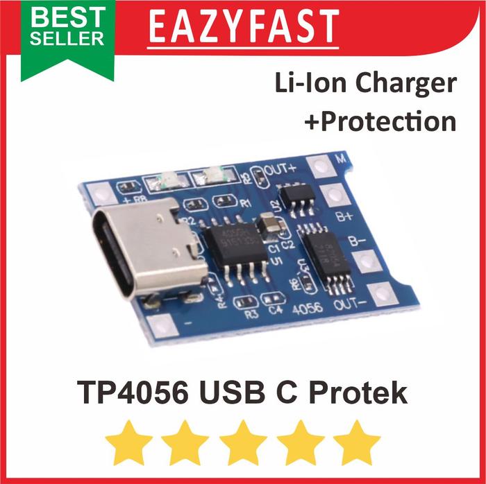 Gambar Modul TP4056 Protect USB Type C Charger Baterai Lithium 18650 Charging dari Eazyfast Store undefined Tokopedia