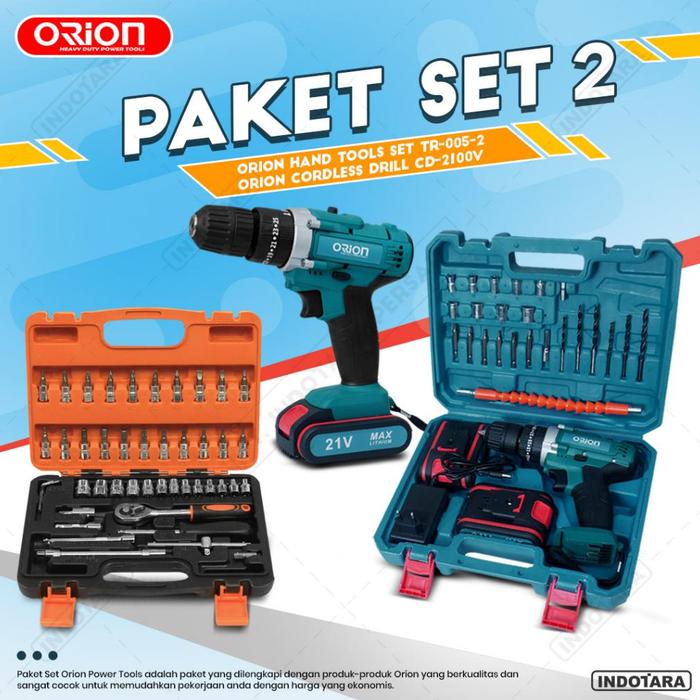 Gambar Paket Set 2 - Cordless Drill CD-2100V - Hand Tools TR-005-2 dari MegaDist undefined Tokopedia