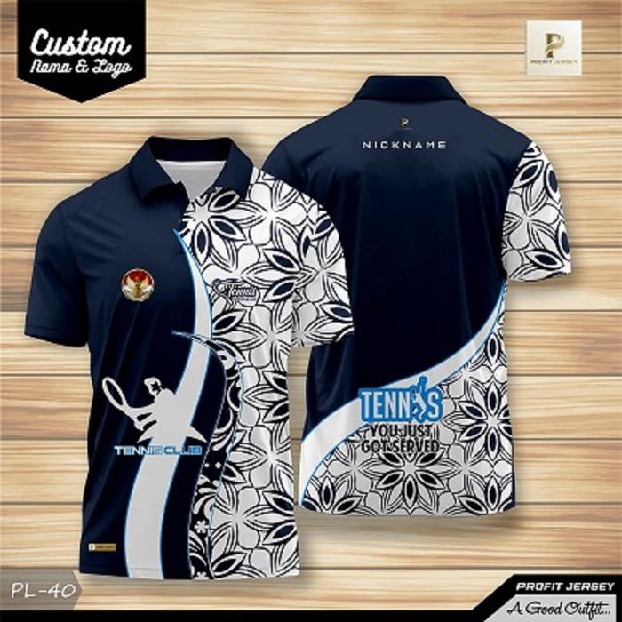Gambar Baju tenis Lapangan Kaos Olahraga Jersey Dryfit Kaos Kerah Polo shirt - Biru, L dari Favorit Jersey undefined Tokopedia