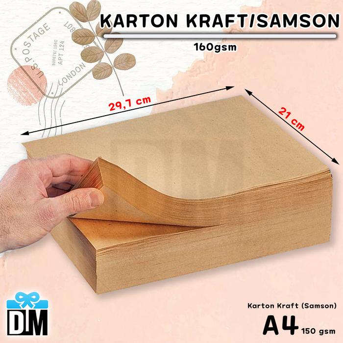 Gambar Kertas Kraft Samson Coklat A4 150 gsm Kraft Liner #M dari Dm.Giftidea undefined Tokopedia