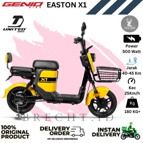 Gambar Sepeda Listrik Genio EASTON X1 Electric Bike 500 Watt - Kuning dari BRECHT.ID OFFICIAL STORE undefined Tokopedia