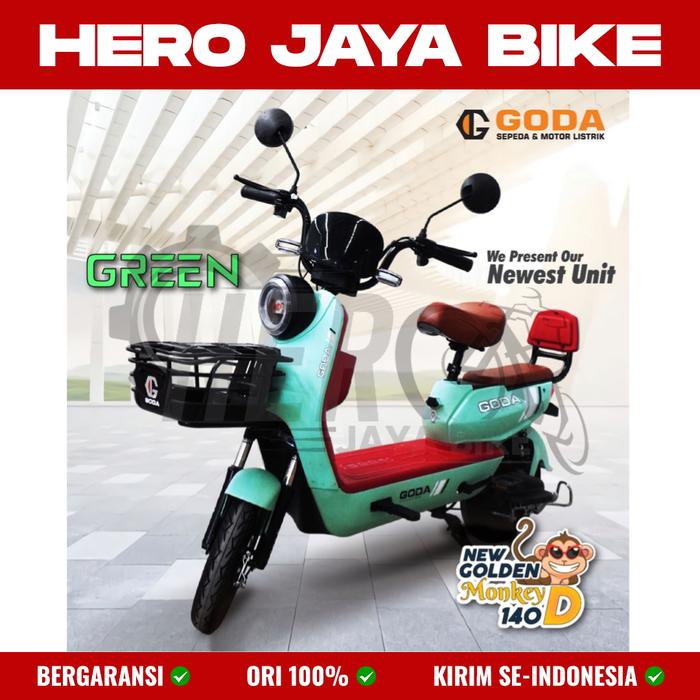 Gambar Sepeda Listrik GODA 140 D 140D Electric Bike E-Bike 500Watt - Hijau dari Hero Jaya Bike undefined Tokopedia