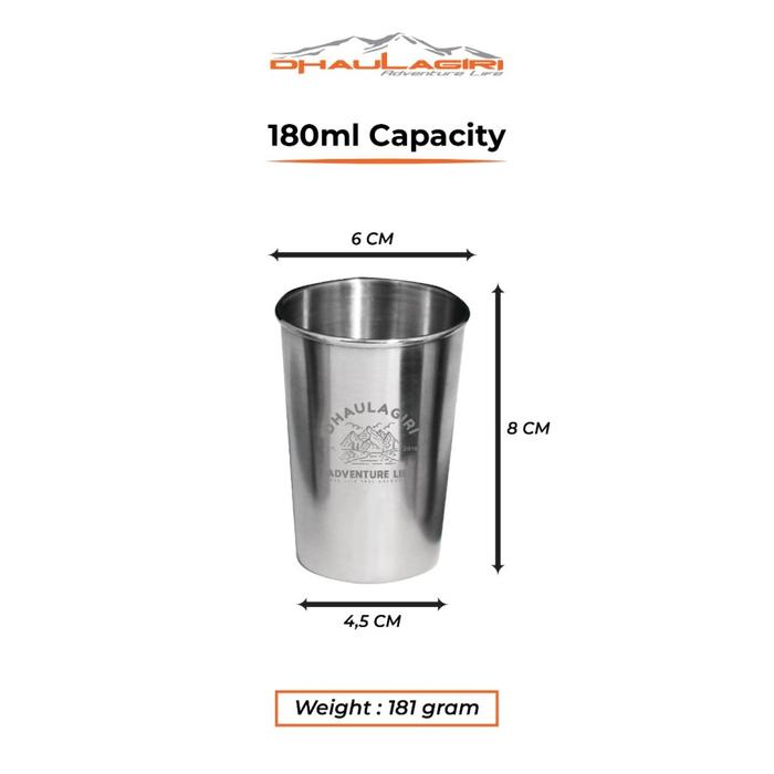 Gambar DHAULAGIRI 4 Mug Set Stainless Steel Gelas Portable Camping Outdoor - 180ml dari kometadventure undefined Tokopedia