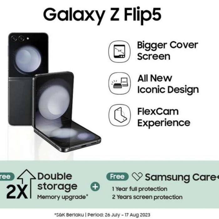 Gambar Samsung Galaxy Z Flip5 New Garansi 1thn - Graphite dari PHONEAJA undefined Tokopedia