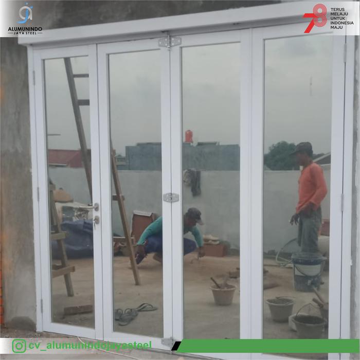 Gambar Pintu Lipat Alumunium Alexindo 4 Daun bisa custom - Putih dari CV Alumunindo Jaya Steel undefined Tokopedia