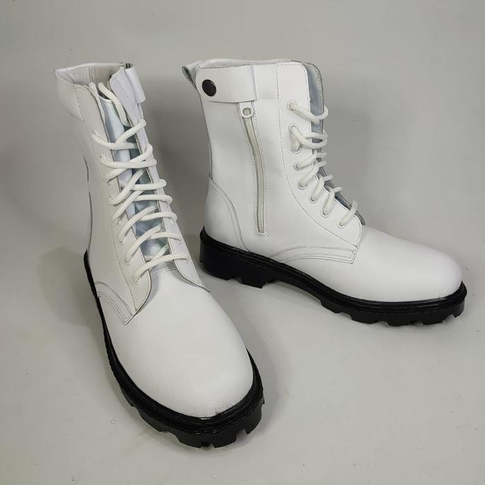 Gambar Sepatu pdl putih laskar paskibra Hitam Boots  delie Shoes - Putih, 44 dari delieshoes undefined Tokopedia