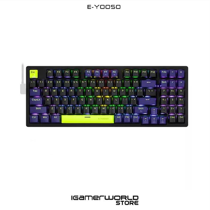Gambar E-YOOSO Z-94 / Z94 Monochrome Fullsize 98% Mechanical Gaming Keyboard - BLACK BLUE, RED SWITCH dari Igamerworld Store_NEW undefined Tokopedia