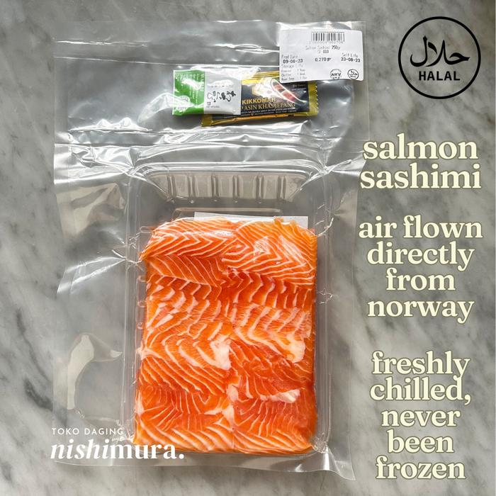 Gambar Salmon Sashimi Fresh Norway Air Flown - Norwegian Grade- Cargo Pesawat - 250gr dari Nishimura Tokopedia Toko Daging undefined Tokopedia