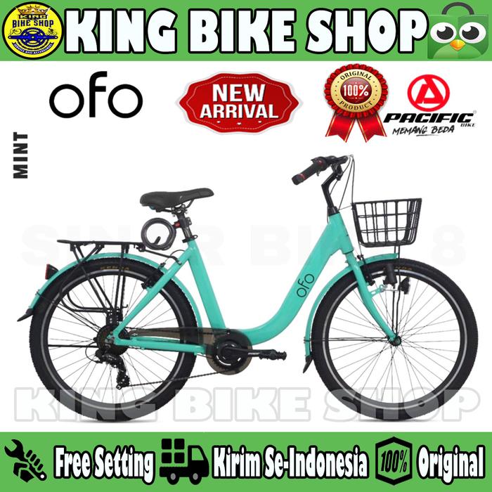 Gambar Sepeda Keranjang Dewasa PACIFIC OFO 7 Speed Urban City Bike - Mint dari King Bike Shop undefined Tokopedia