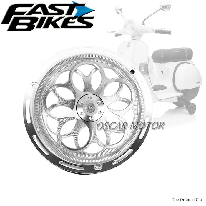 Gambar Cover Spinner Vespa Fastbikes Full Cnc Universal Motor Matic Fan Cool - Putih, FLOWER+UKIR dari oscar motor undefined Tokopedia