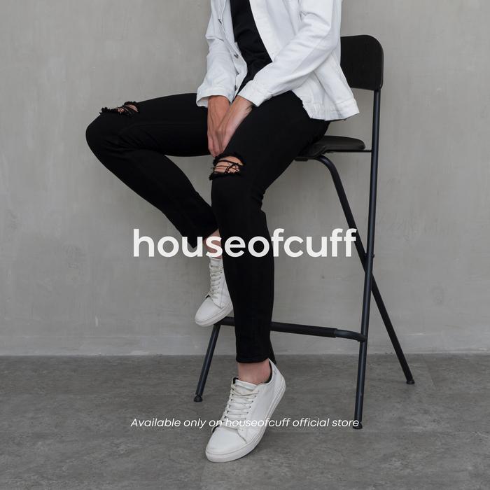 Gambar celana jeans hitam sobek ripped slim fit denim slim fit houseofcuff - 37 dari House of Cuff undefined Tokopedia
