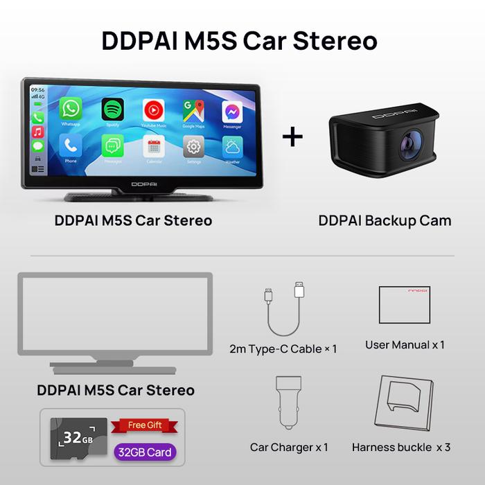 Gambar DDPAI M5S Stereo Mobil DashCam Depan Belakang Head Unit Mobil Pintar - Front+Rear, M5S Only dari DDPAI Indonesia undefined Tokopedia