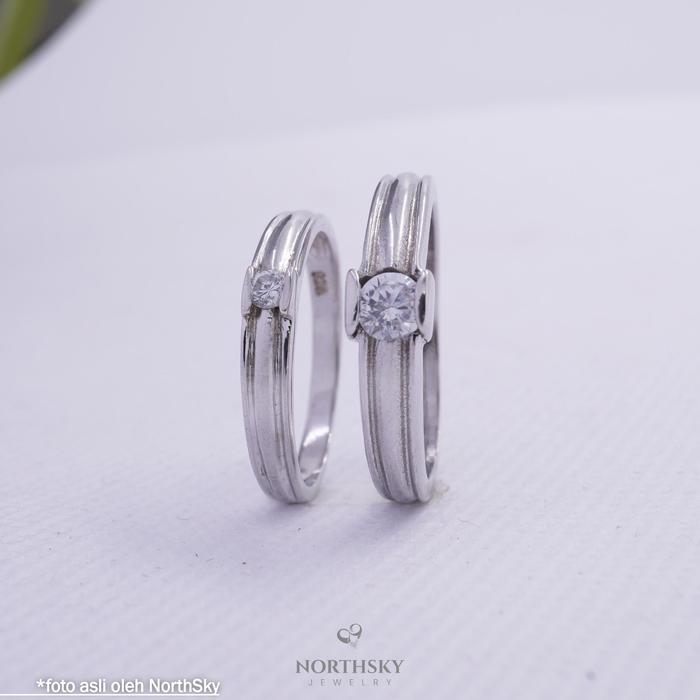 Gambar NorthSky- Cincin Couple Perak Cincin Tunangan Couple S925 Wedding Ring - Var A, Size 5&6 dari NorthSky Jewelry undefined Tokopedia