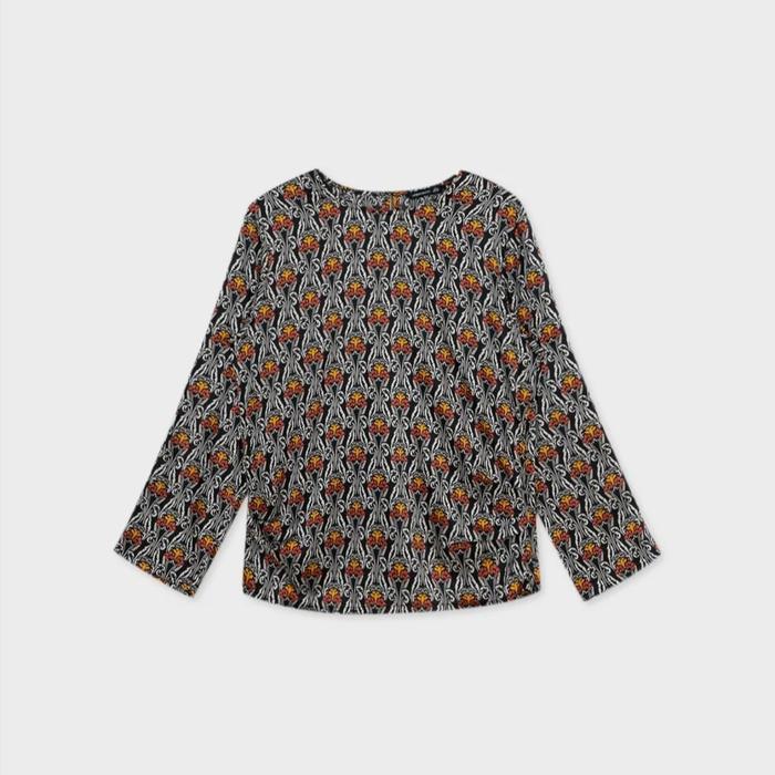Gambar URBAN&CO Fashion Printed Blouse With Buttoned Sleeve - 1212020 - GREEN, S dari URBAN&CO OFFICIAL undefined 5 Tokopedia