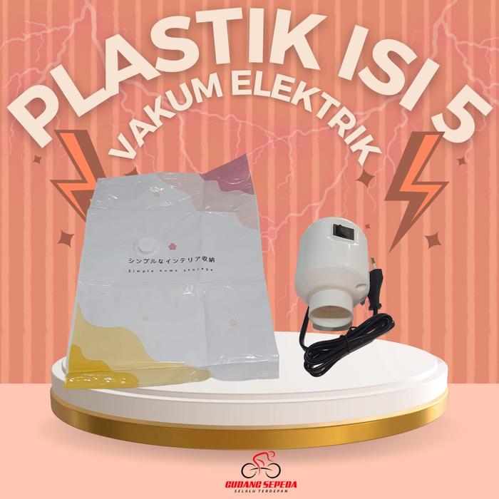 Gambar Plastik Vakum Bag Travel Vacum plastik pompa vakum baju pakaian isi 5 - 5PC+POMPA ELK dari Gudang Sepeda_NEW undefined Tokopedia