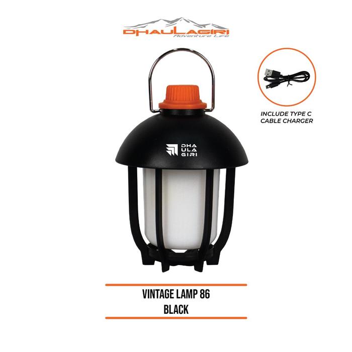 Gambar Dhaulagiri Rechargeable Vintage Lamp 86 Waterproof - Lampu Lentera Gan - Hitam dari dzakiroutdoor undefined Tokopedia