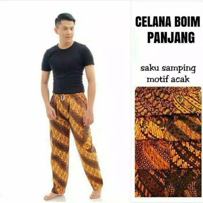 Gambar Celana batik jumbo laki laki boim panjang big size betawi pekalongan - Kuning dari Kios-batik undefined Tokopedia