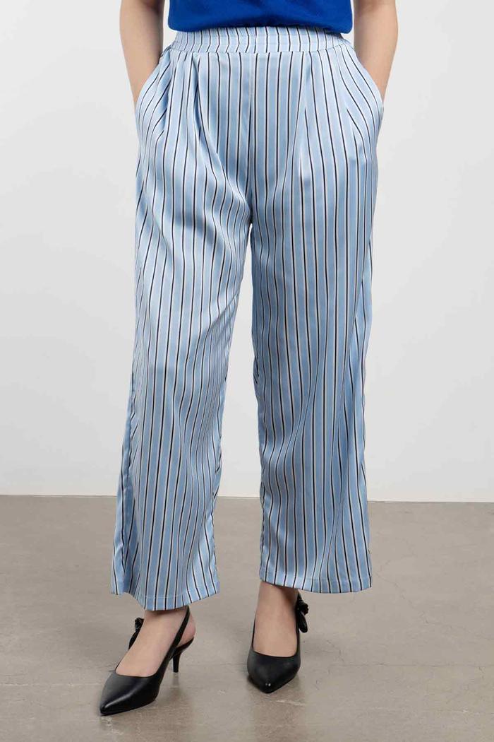 Gambar URBAN&CO Fashion Striped Satin Pants - 812076 - BLUE, XL dari URBAN&CO OFFICIAL undefined Tokopedia
