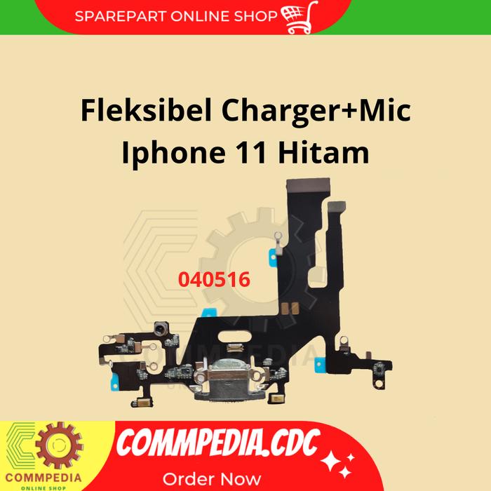 Gambar Fleksibel Charger Iphone 11 +Mic - Hitam dari Commpedia CDC undefined 4 Tokopedia