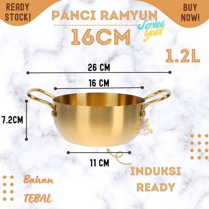 Panci Ramyon Jual Panci Gold Ramyun 16cm Stainless Tebal Korea Induksi Ready Di ...