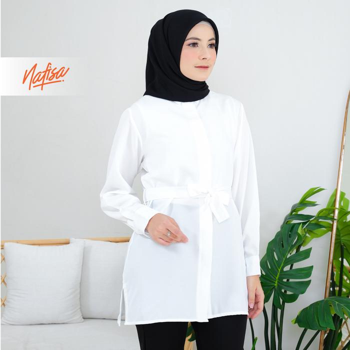 Gambar Nafisa Tunik Day Atasan Kemeja Tunik Daily Adem Size Lengkap - Putih, L dari Hijab Nafisa_NEW undefined Tokopedia