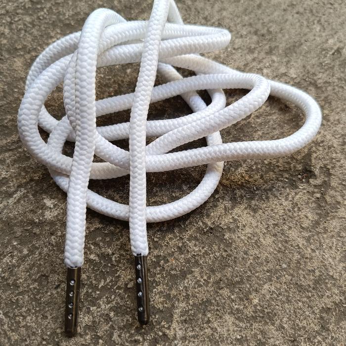 Gambar tali celana premium besi /tali celana jogger bulat ujung besi P.90-200 - Putih, 120 cm dari Arba'a Ex undefined Tokopedia