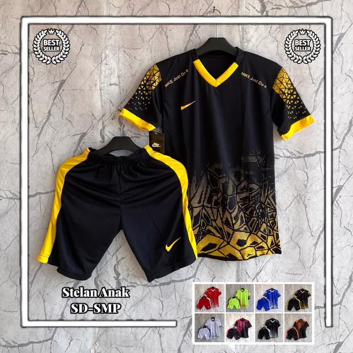 Gambar Baju Stelan Setelan Anak Jersey Jersi Olahraga Sport Sepak Bola Futsal - NIKE HITAM, XL (ANAK) dari AQRAB ADVERTISING 2 undefined Tokopedia