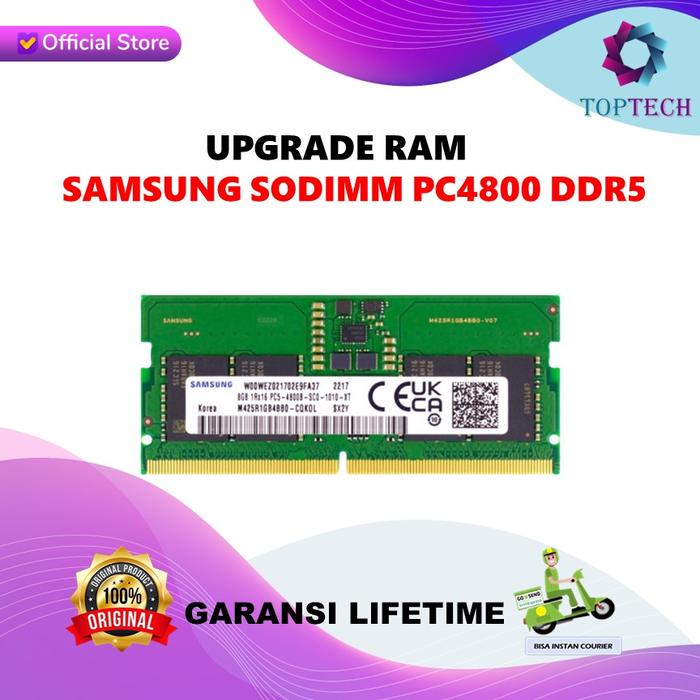 Gambar RAM SAMSUNG SODIMM DDR5 8GB PC4800 ORIGINAL LIFETIME WARRANTY dari Top Tech Comp undefined Tokopedia