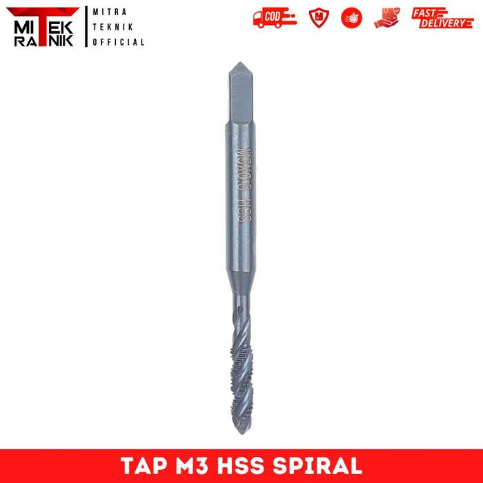 Gambar Hand Tap M3 M4 M5 M6 M8 Pembuat Drat Baut 5 7 8 10 12 Tap Spiral HSS - M3 Baut 5 dari Mitra Teknik.ol undefined Tokopedia