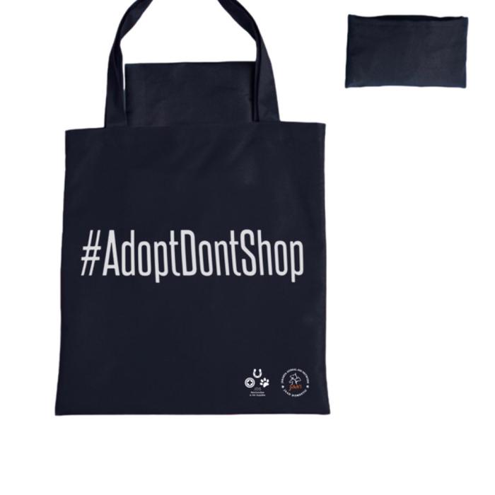 Gambar Foldable Travel Totebag #AdoptDontShop - Hitam dari JAAN Domestic Shop undefined Tokopedia