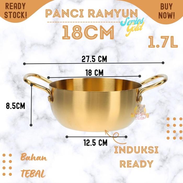 Panci Ramyon Jual Panci Gold Ramyun 18cm Stainless Tebal Korea Induksi Ready Di ...