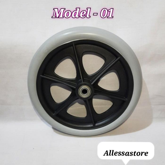 Gambar roda depan kursi roda ukuran 8 inch - abu model 01 dari allessastore undefined Tokopedia