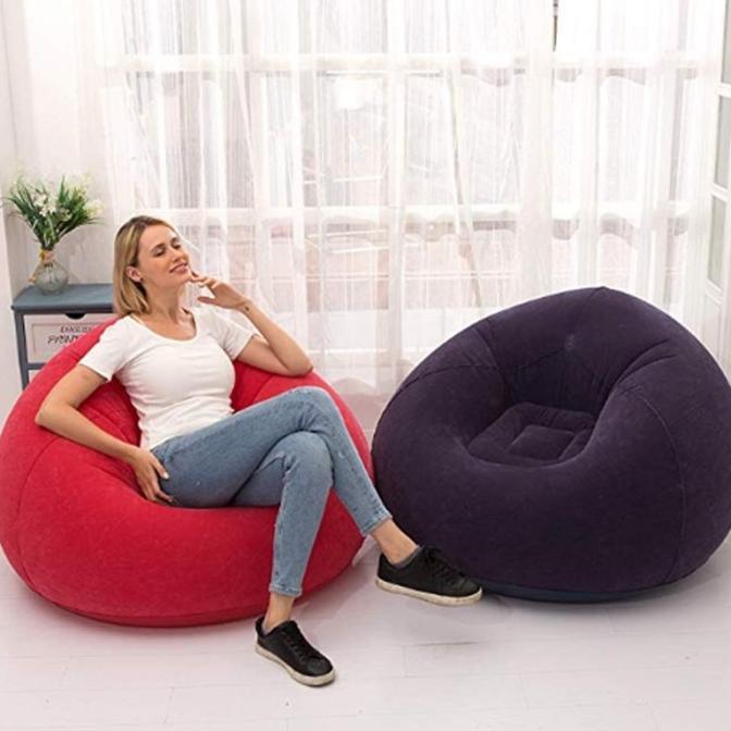 Jual LARGE LAZY INFLATABLE SOFA CHAIRS PVC LOUNGER SEAT BEAN BAG