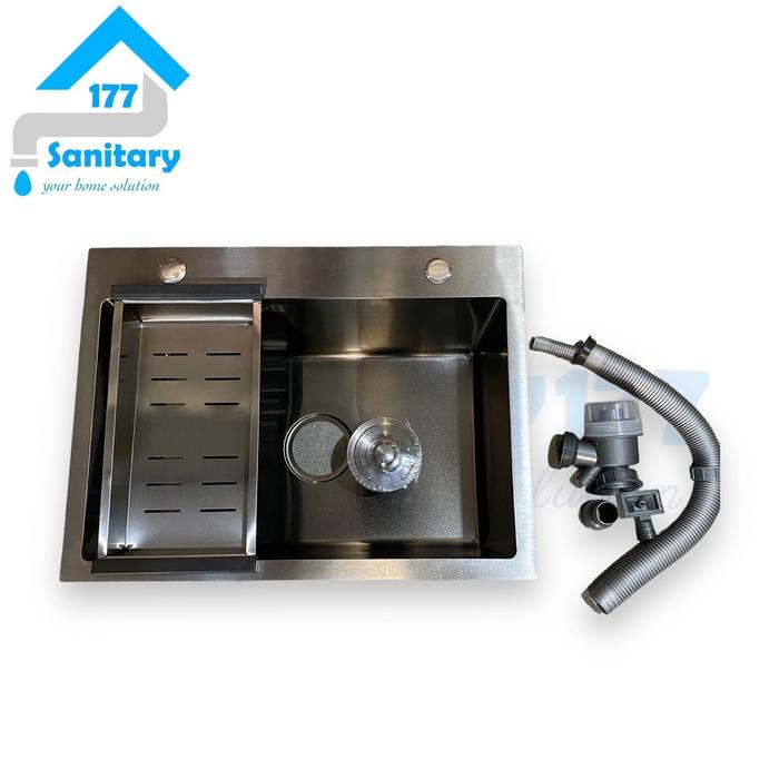 Gambar Bak cuci piring stainless 304 Hitam Tebal-kitchen sink tebal 60x45 - Body BCP htm dari imey177 undefined Tokopedia