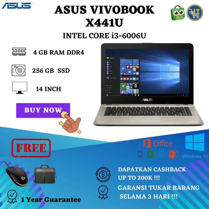 ASUS X441U Intel Core i3-6006U RAM 4GB 256GB SSD 14 INCH GB, 500 GB HDD  di It-mart Tokopedia