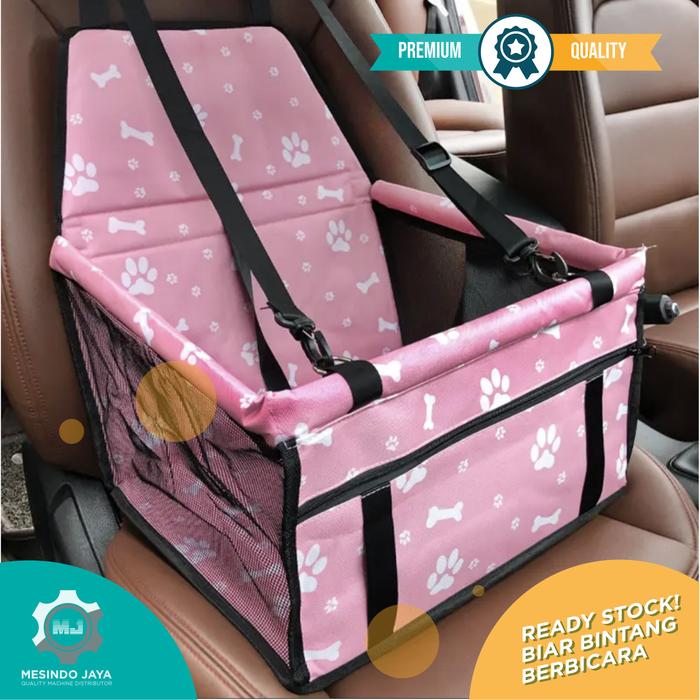 Gambar Pet dog booster seat car travel kotak kursi duduk anjing kucing mobil - Merah Muda dari MesindoJaya undefined Tokopedia