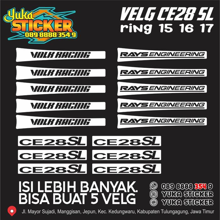 Gambar STICKER VOLK RACING RAYS ENGINEERING CE28 SL - Putih dari stickerika. undefined Tokopedia