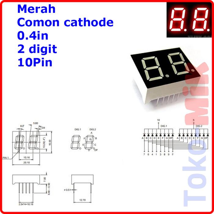 Gambar 7 SEGMEN SEVEN SEGMENT LED DISPLAY 2 DIGIT COMMON CATHODE 0.4 IN 10P - Merah-4021AS dari Toko-MIK undefined Tokopedia