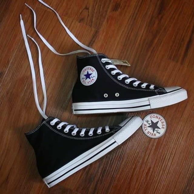 Gambar Sepatu sekolah pria wanita Converse Classic High Hitam putih tali - hitam putih, 36 dari ZonAnak Store undefined Tokopedia
