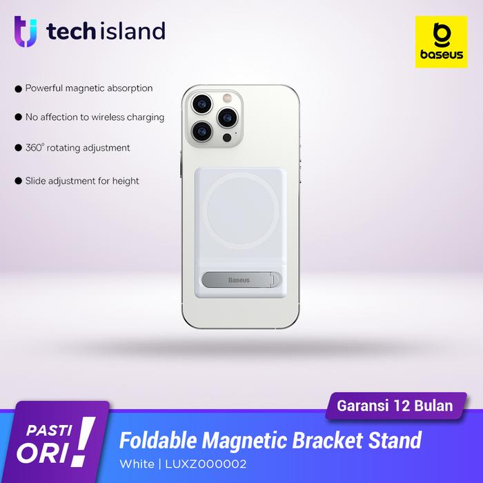 Gambar Baseus Magnetic Foldable Bracket Stand Holder Magsafe Ring Plate LUXZ - White dari Tech Island undefined Tokopedia